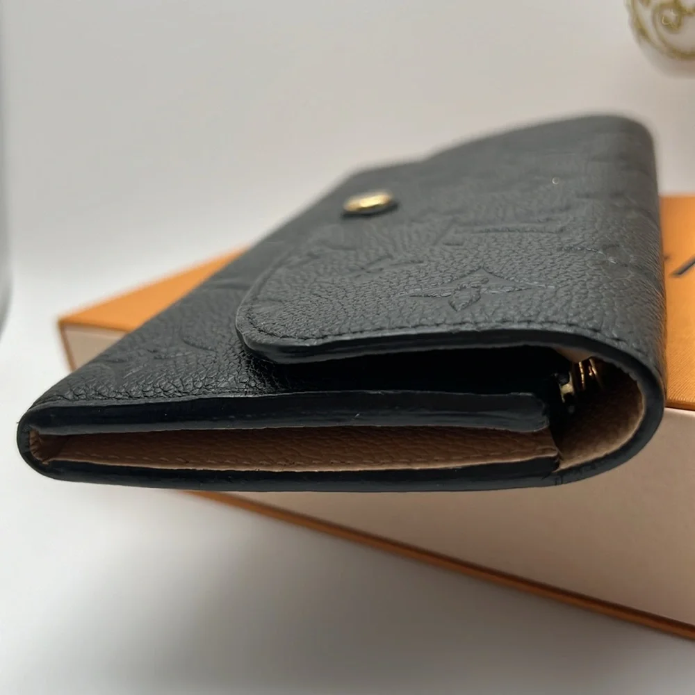 Louis Vuitton 2016 MONOGRAM EMPREINTE Leather Emilie Black Wallet Box & Dust bag - Picture 5 of 17